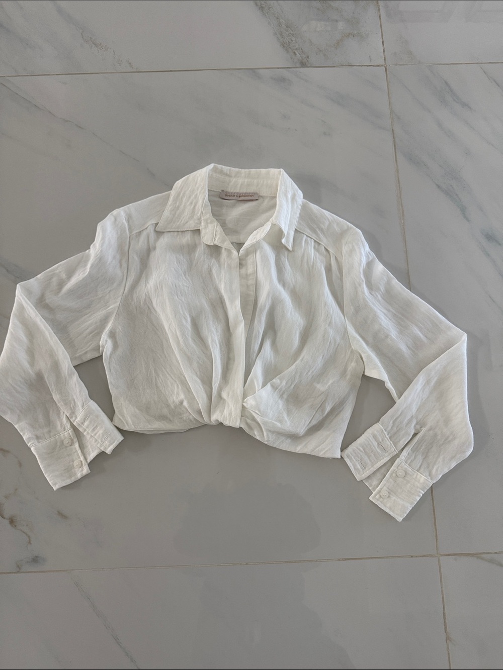 Cropped White Button-Down Shirt - Women's Lightweight Top